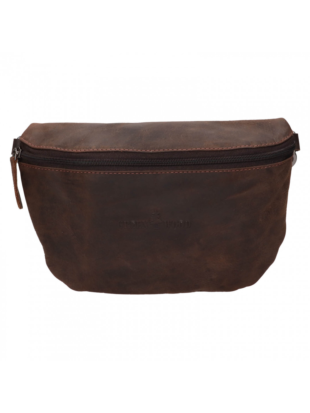 Vintage kožená ledvinka Greenwood Aste – tmavě hnědá